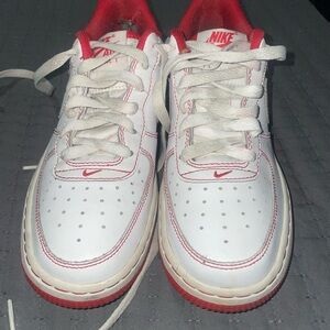 Nike AF1 White and Red Sneakers